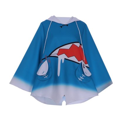 Authentic Hololive VTuber Gawr Gura Shark Hoodie Cosplay Costume for Fans-Astricos