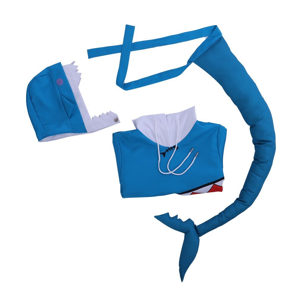 Authentic Hololive VTuber Gawr Gura Shark Hoodie Cosplay Costume for Fans-Astricos