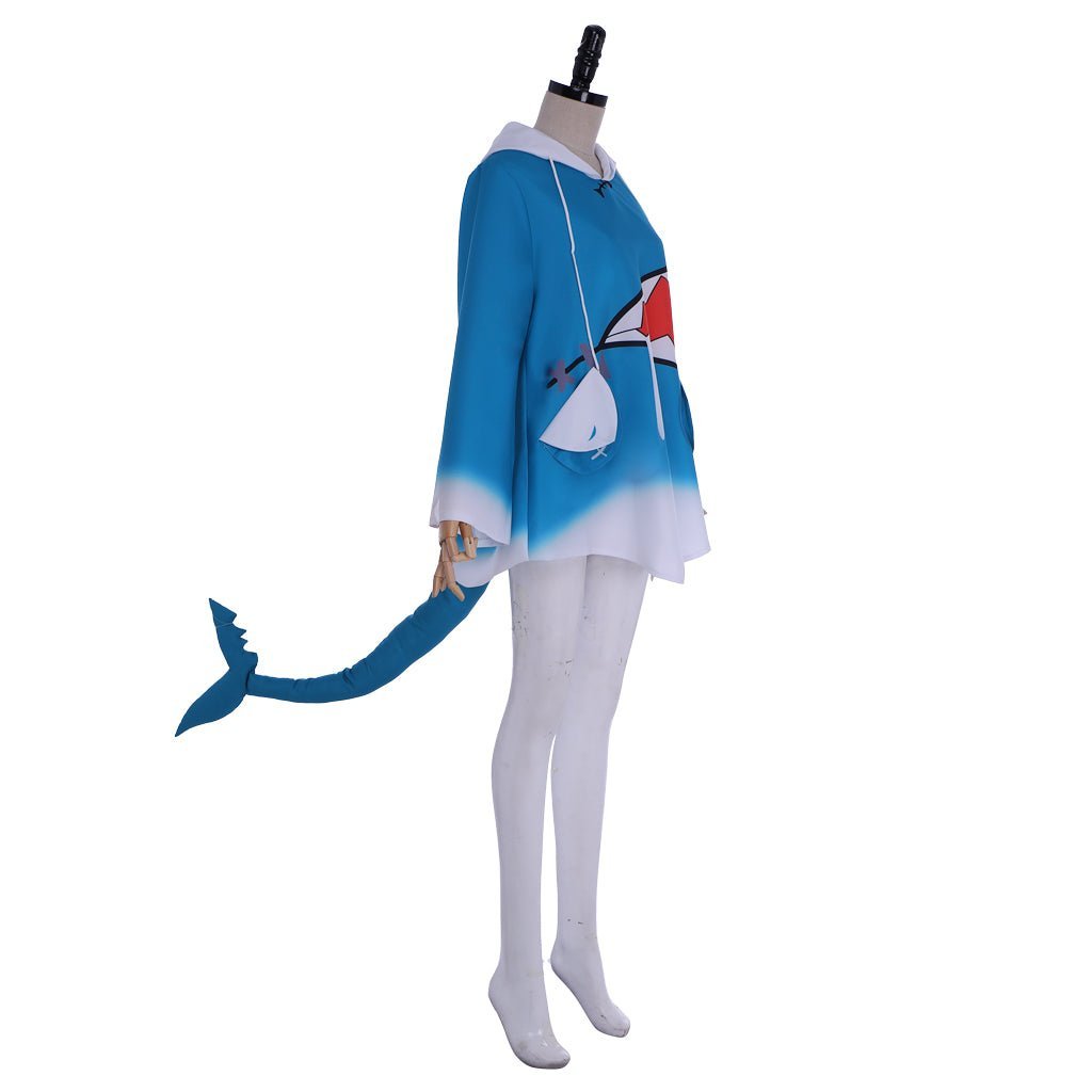 Authentic Hololive VTuber Gawr Gura Shark Hoodie Cosplay Costume for Fans-Astricos