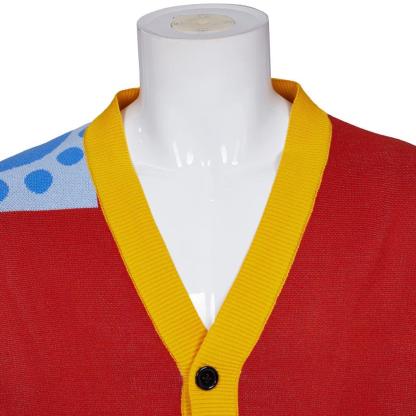 Wano Country Luffy Cosplay Sweater | One Piece Anime Cardigan for Adults | Halloween Costume-Astricos