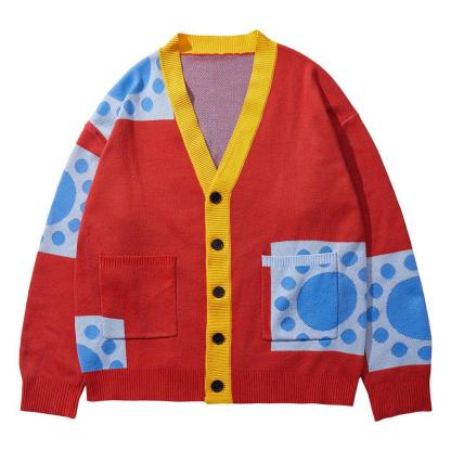 Wano Country Luffy Cosplay Sweater | One Piece Anime Cardigan for Adults | Halloween Costume-Astricos