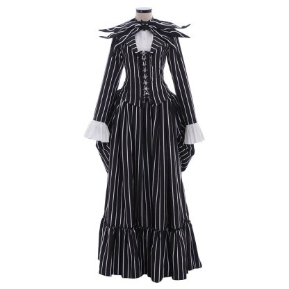 Jack Skellington Black Stripe Suit Jacket - Unisex Halloween Cosplay Costume-Astricos