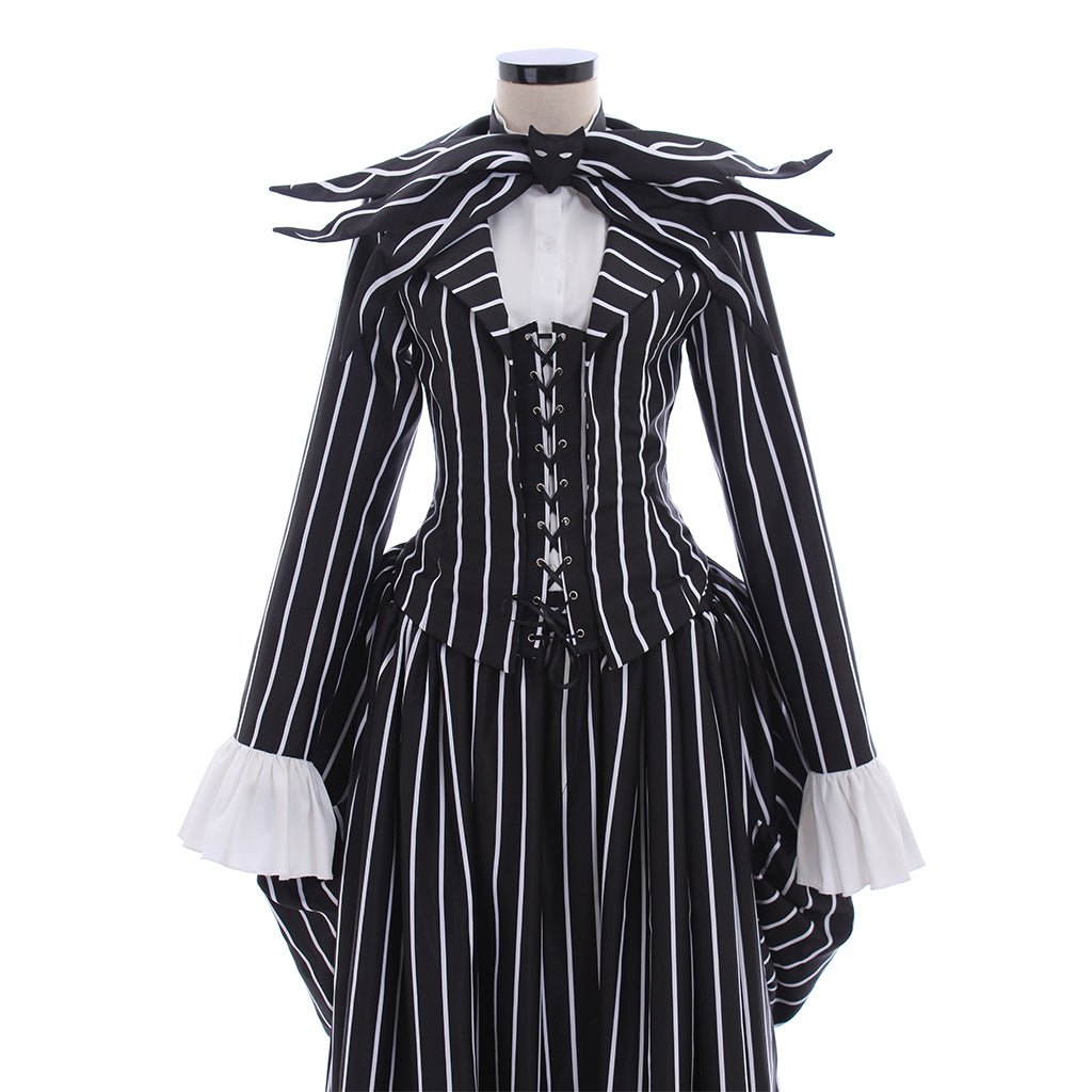 Jack Skellington Black Stripe Suit Jacket - Unisex Halloween Cosplay Costume-Astricos