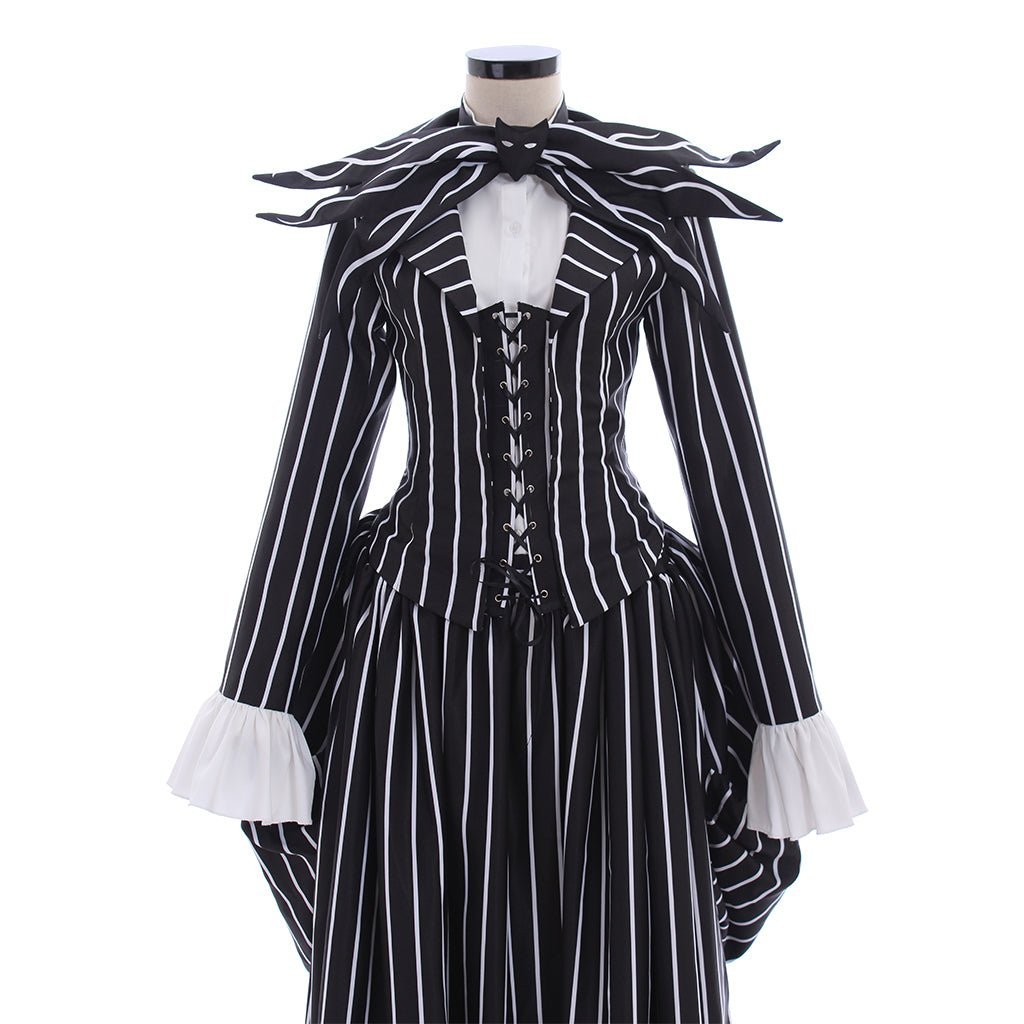 Jack Skellington Black Stripe Suit Jacket - Unisex Halloween Cosplay Costume-Astricos
