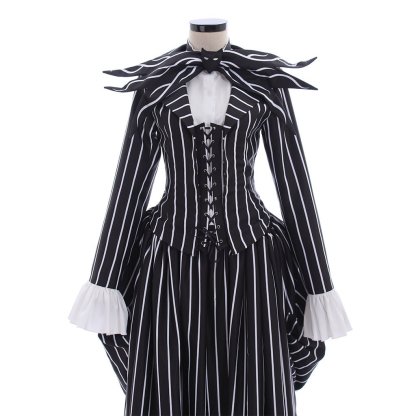 Jack Skellington Black Stripe Suit Jacket - Unisex Halloween Cosplay Costume-Astricos