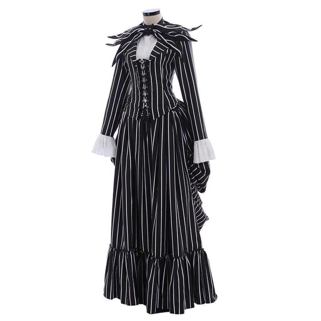 Jack Skellington Black Stripe Suit Jacket - Unisex Halloween Cosplay Costume-Astricos