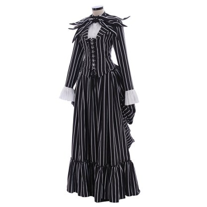 Jack Skellington Black Stripe Suit Jacket - Unisex Halloween Cosplay Costume-Astricos