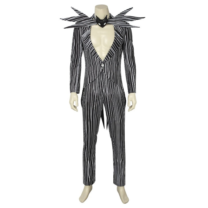 Jack Skellington Costume - Premium Cosplay Black Stripe Suit for Halloween | Astricos-Astricos