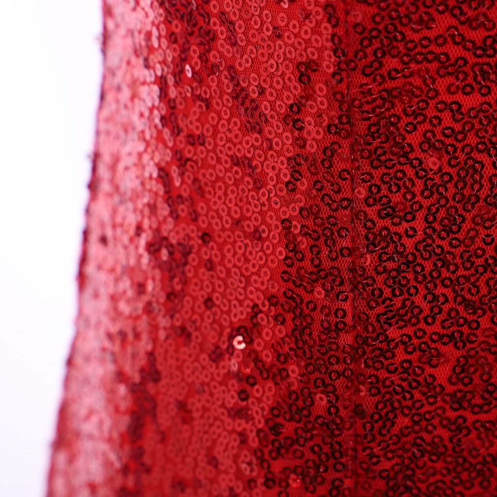 Jessica Rabbit Sexy Red Sequined Cosplay Dress with High Split & Purple Gloves | Astricos-Astricos