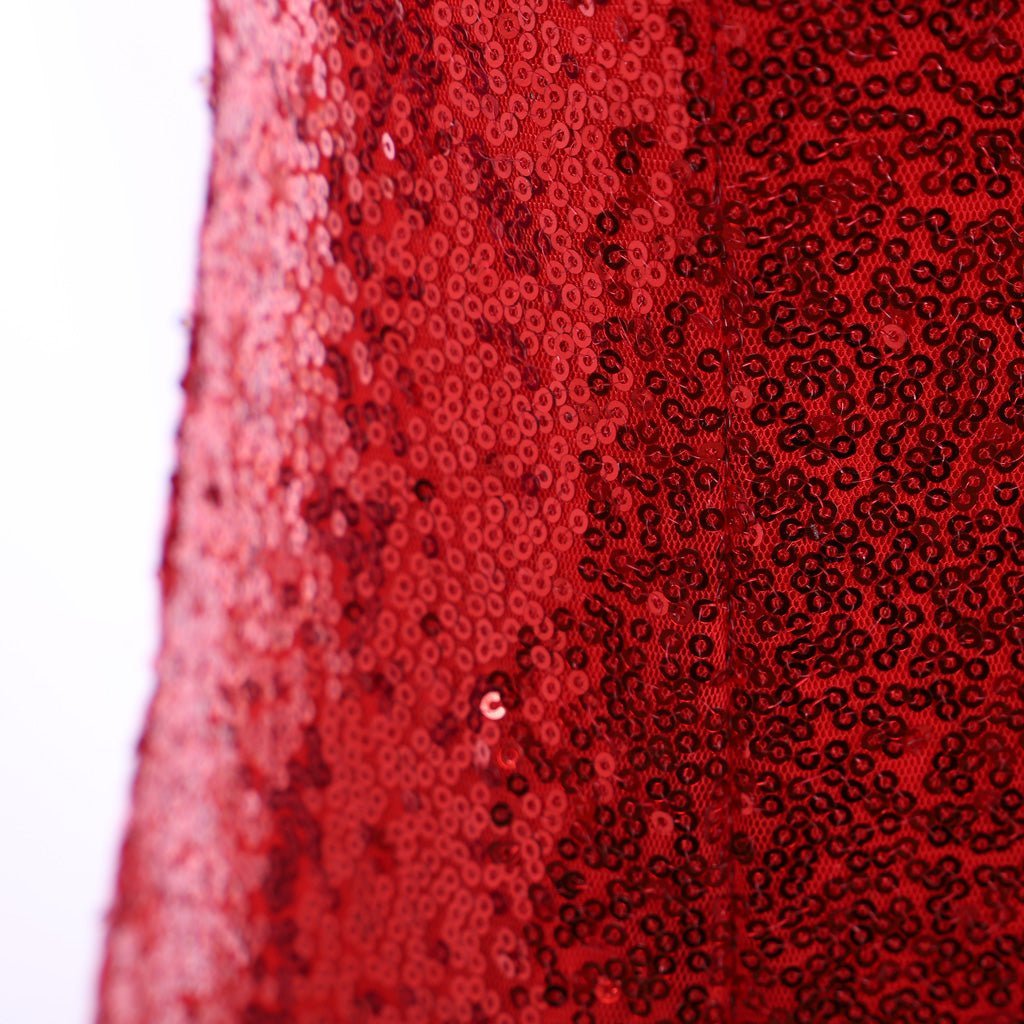 Jessica Rabbit Sexy Red Sequined Cosplay Dress with High Split & Purple Gloves | Astricos-Astricos