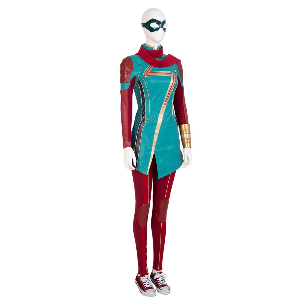 Kamala Khan Cosplay Costume with Halloween Cape – Ms. Marvel Inspired - Astricos