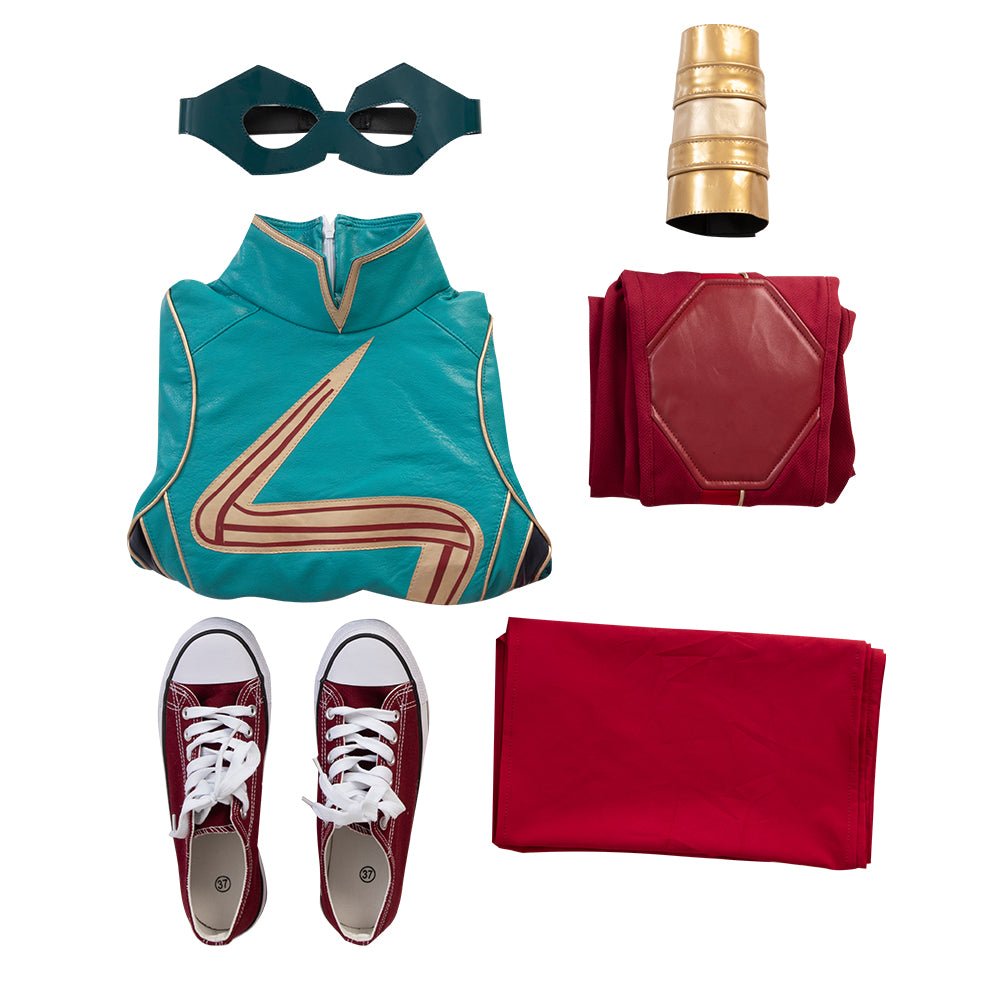Kamala Khan Cosplay Costume with Halloween Cape – Ms. Marvel Inspired - Astricos