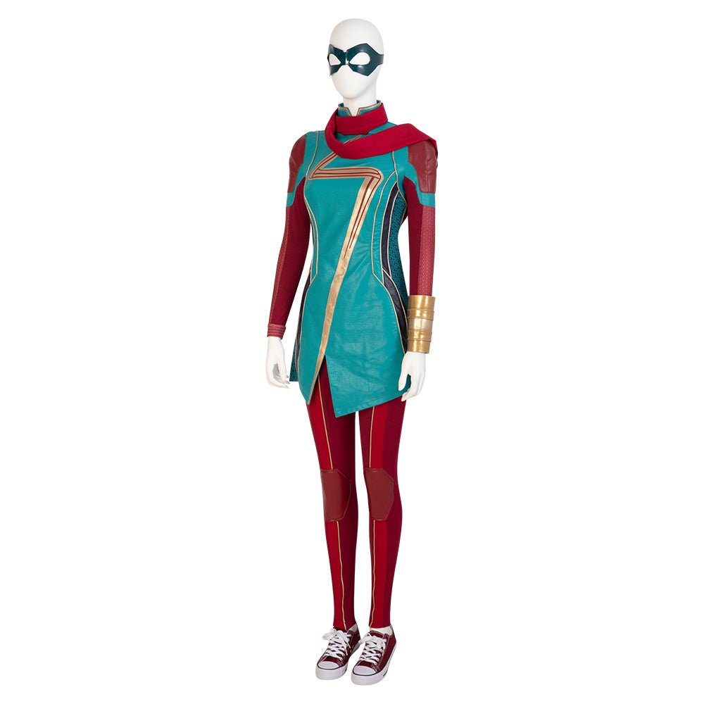 Kamala Khan Cosplay Costume with Halloween Cape – Ms. Marvel Inspired - Astricos