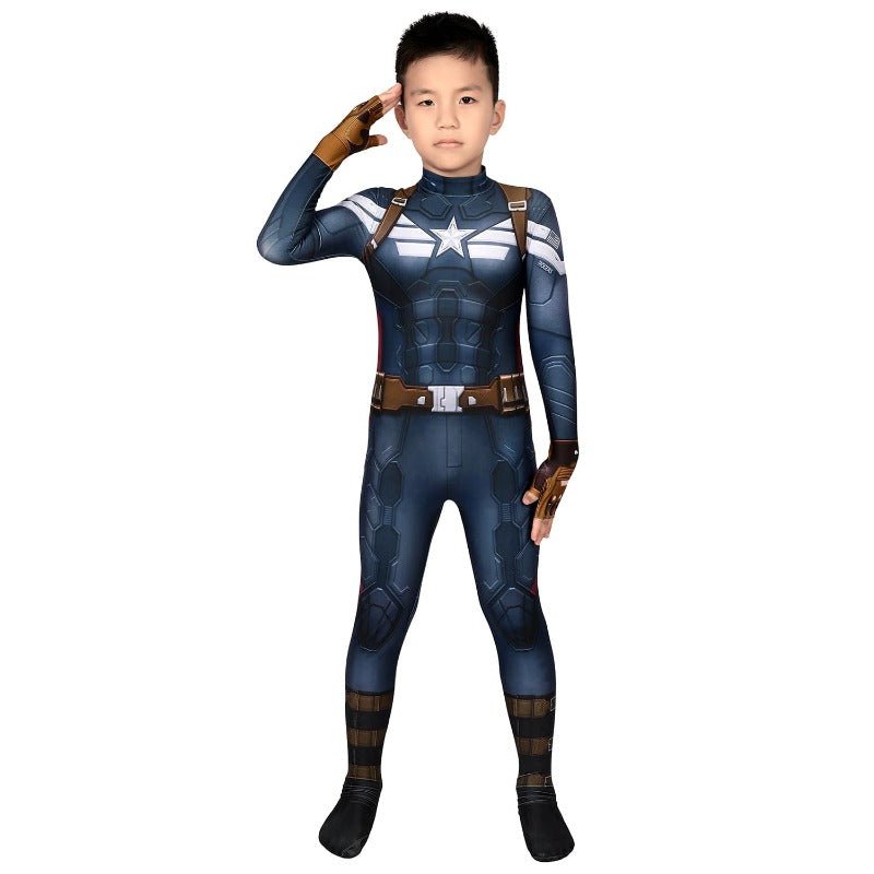 Kids Captain America Suits Winter Soldier Edition 3D Printed Cosplay Costume For Halloween - Astricos