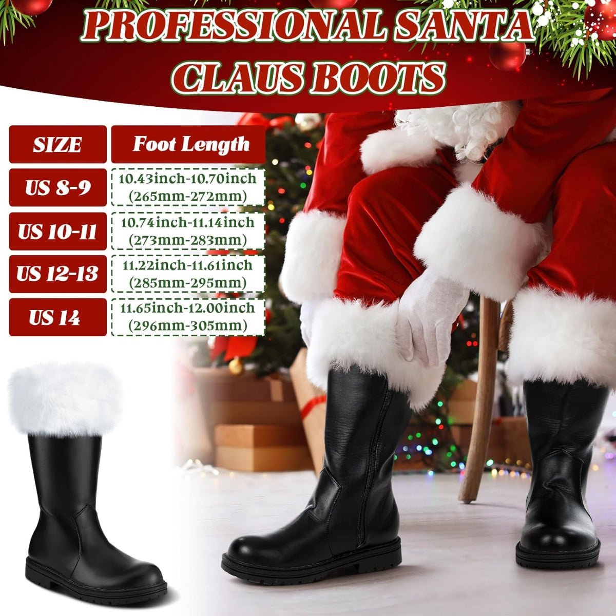 Festive Liitrsh Christmas Santa Claus Boots for Holiday Cosplay-Astricos