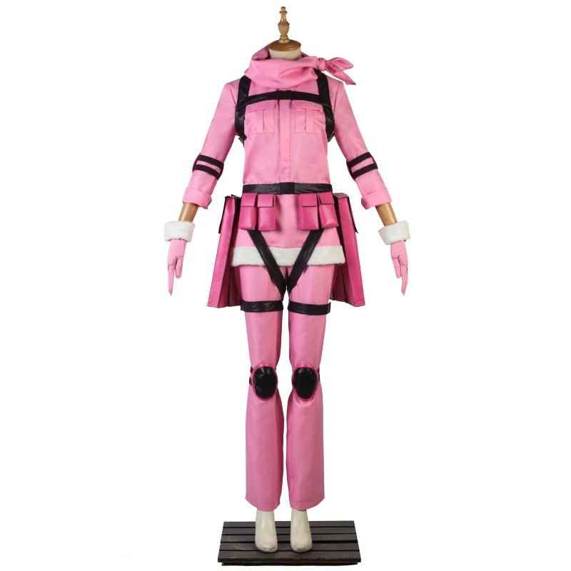 Custom Made LLENN Sword Art Online GGO Pink Uniform Cosplay Costume-Astricos
