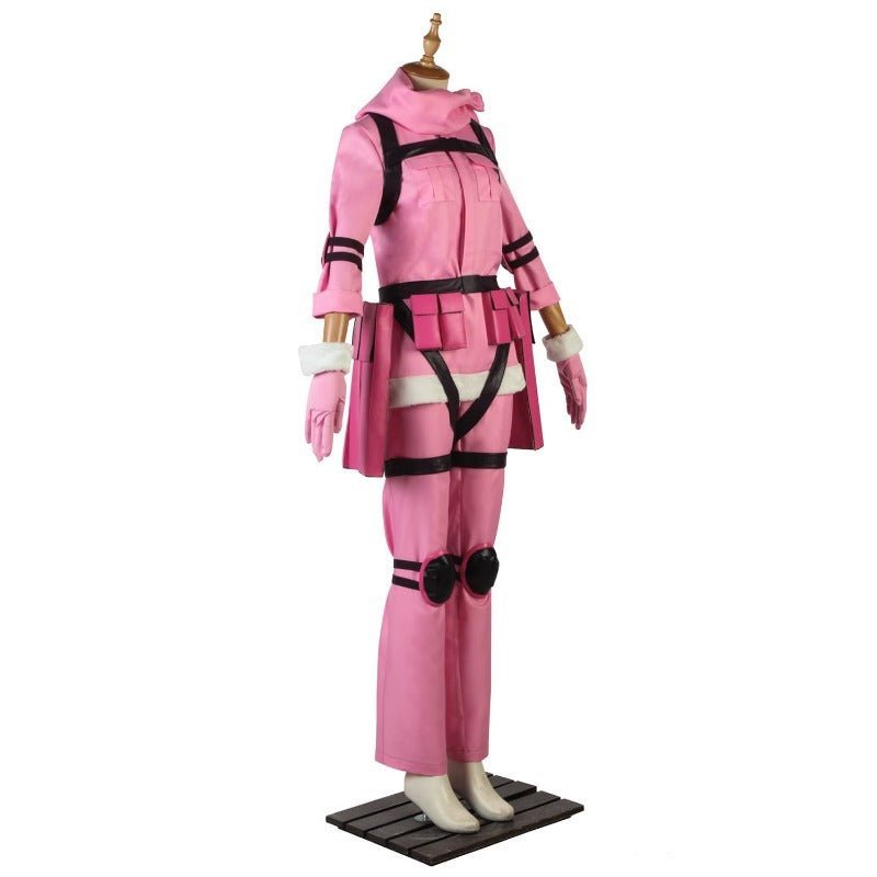 Custom Made LLENN Sword Art Online GGO Pink Uniform Cosplay Costume-Astricos
