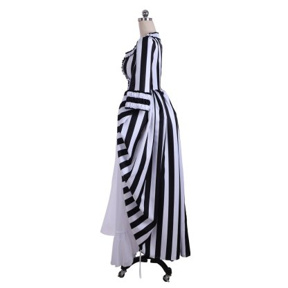 Marie Antoinette Rococo Stripe Dress | Victorian Gothic Ball Gown Cosplay Costume for Women | Astricos-Astricos