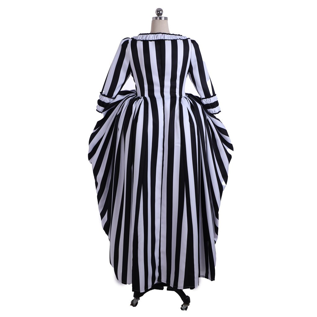 Marie Antoinette Rococo Stripe Dress | Victorian Gothic Ball Gown Cosplay Costume for Women | Astricos-Astricos