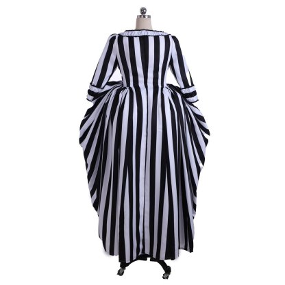 Marie Antoinette Rococo Stripe Dress | Victorian Gothic Ball Gown Cosplay Costume for Women | Astricos-Astricos