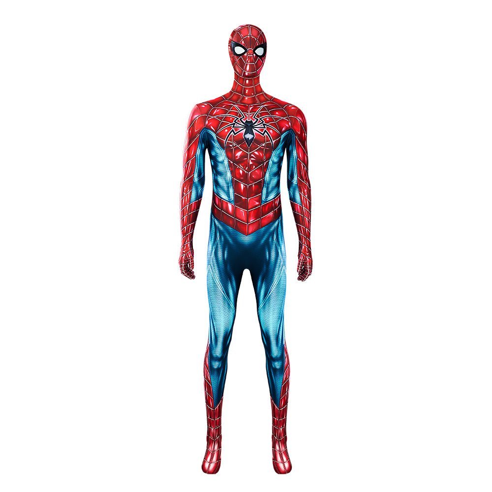 Marvel Spider - Man 2 Peter Parker Cosplay Costume - Halloween Battle Suit Blue Red Bodysuit - Astricos