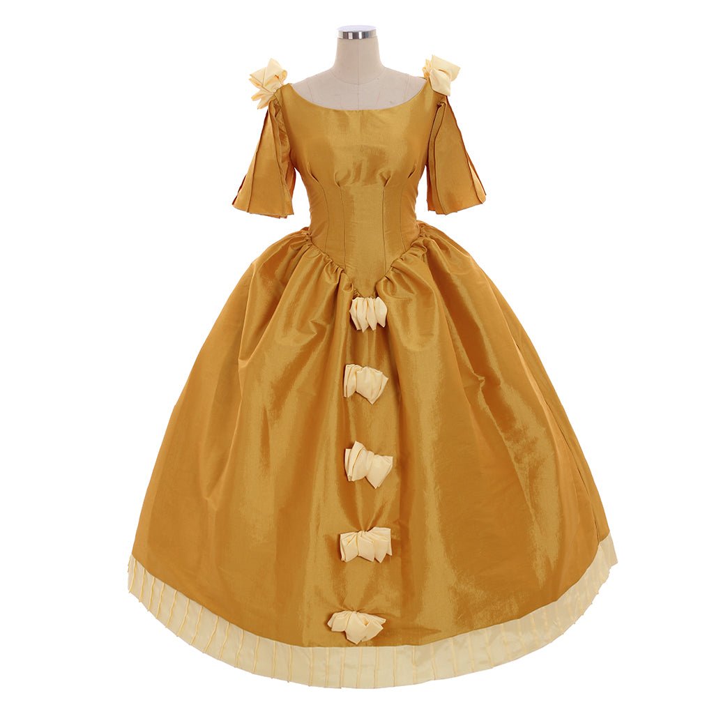 Yellow Victorian Gothic Rococo Evening Dress | Medieval Custom-Made Aristocrat Ball Gown-Astricos