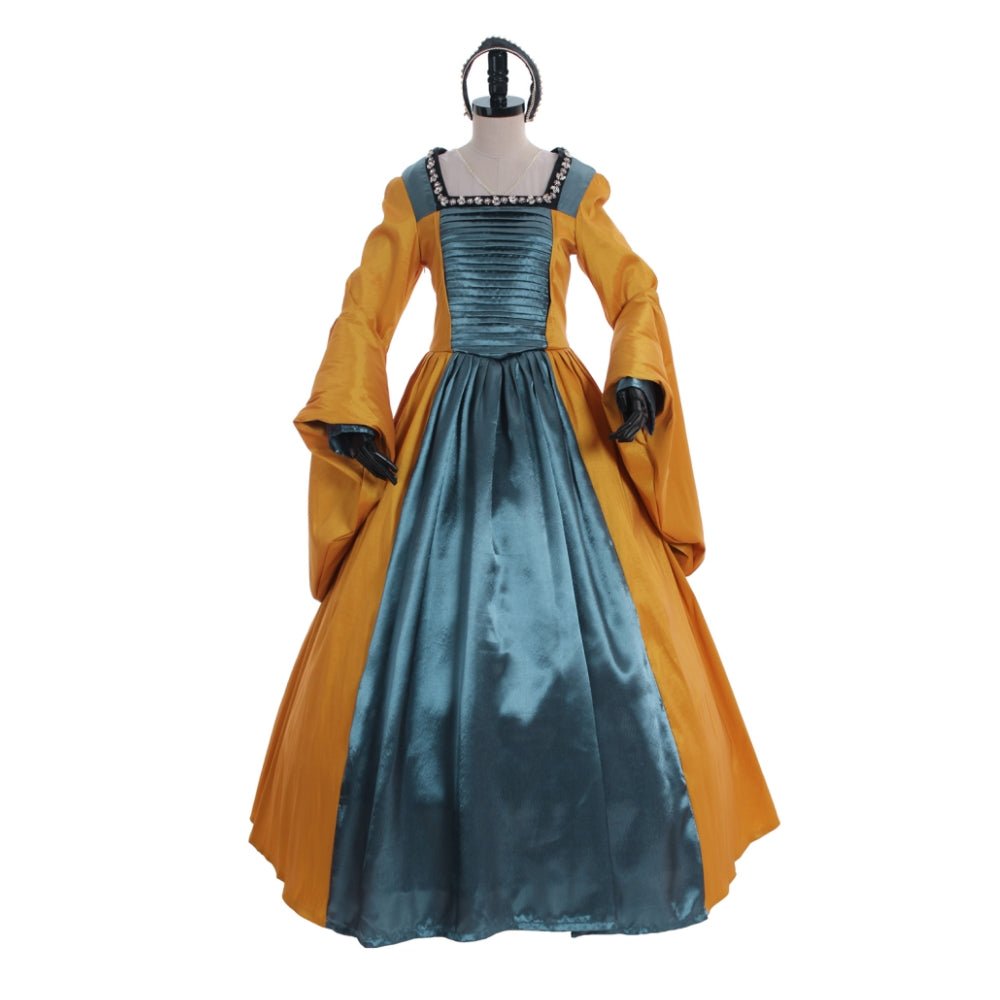 Queen Anne Boleyn Medieval Cosplay Dress - Tudor Court Renaissance Costume-Astricos