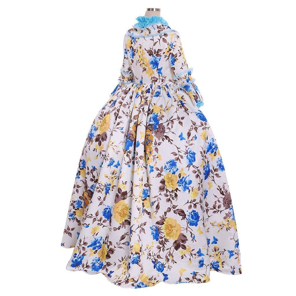 Marie Antoinette Cosplay Costume | Medieval Floral Dress | Renaissance Rococo Ball Gown-Astricos