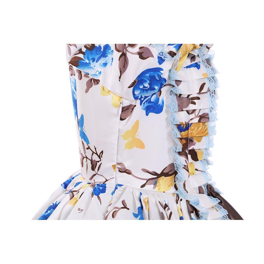 Marie Antoinette Cosplay Costume | Medieval Floral Dress | Renaissance Rococo Ball Gown-Astricos