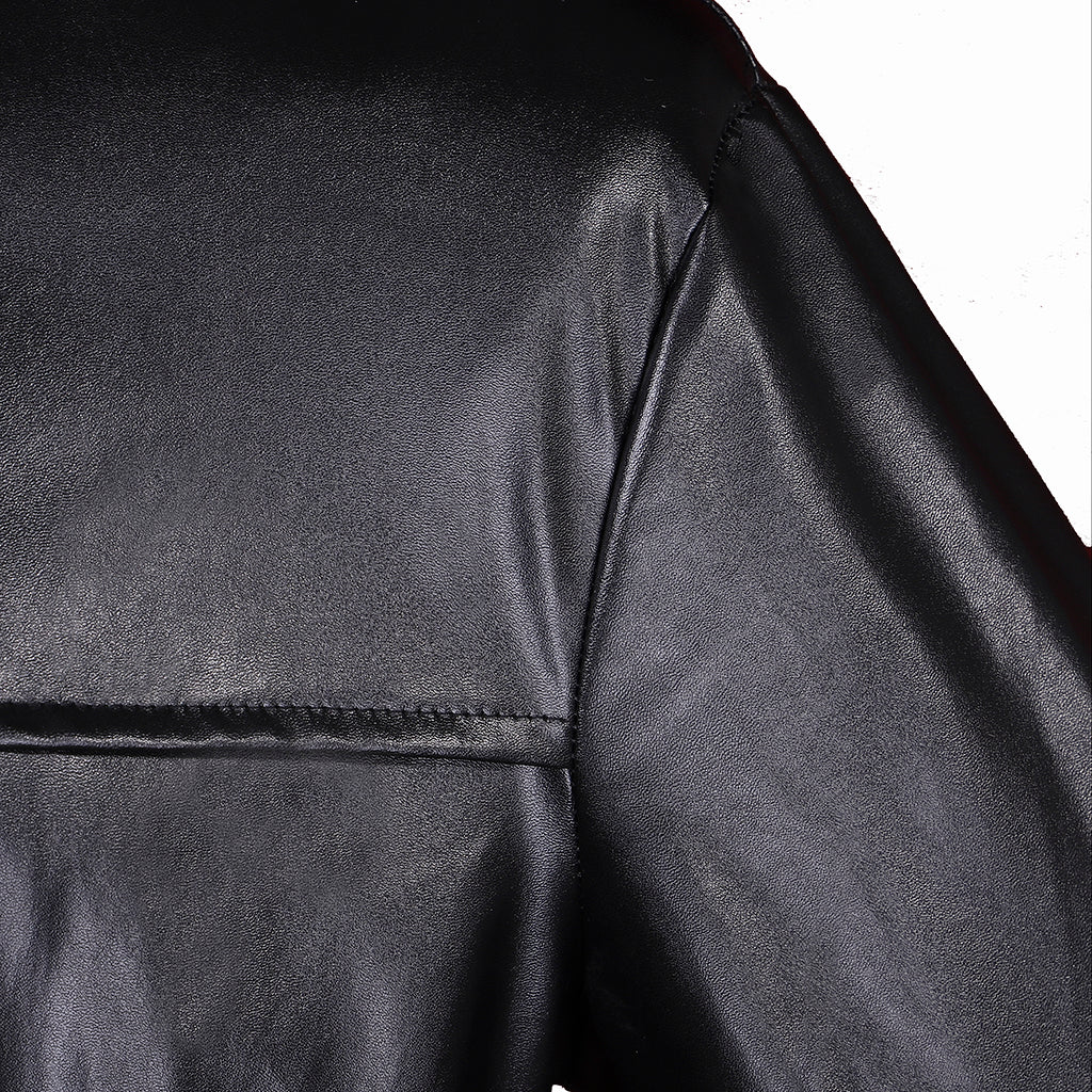 Medieval Gothic Plague Doctor Costume - Steampunk Vampire Horror PU Leather Jacket-Astricos