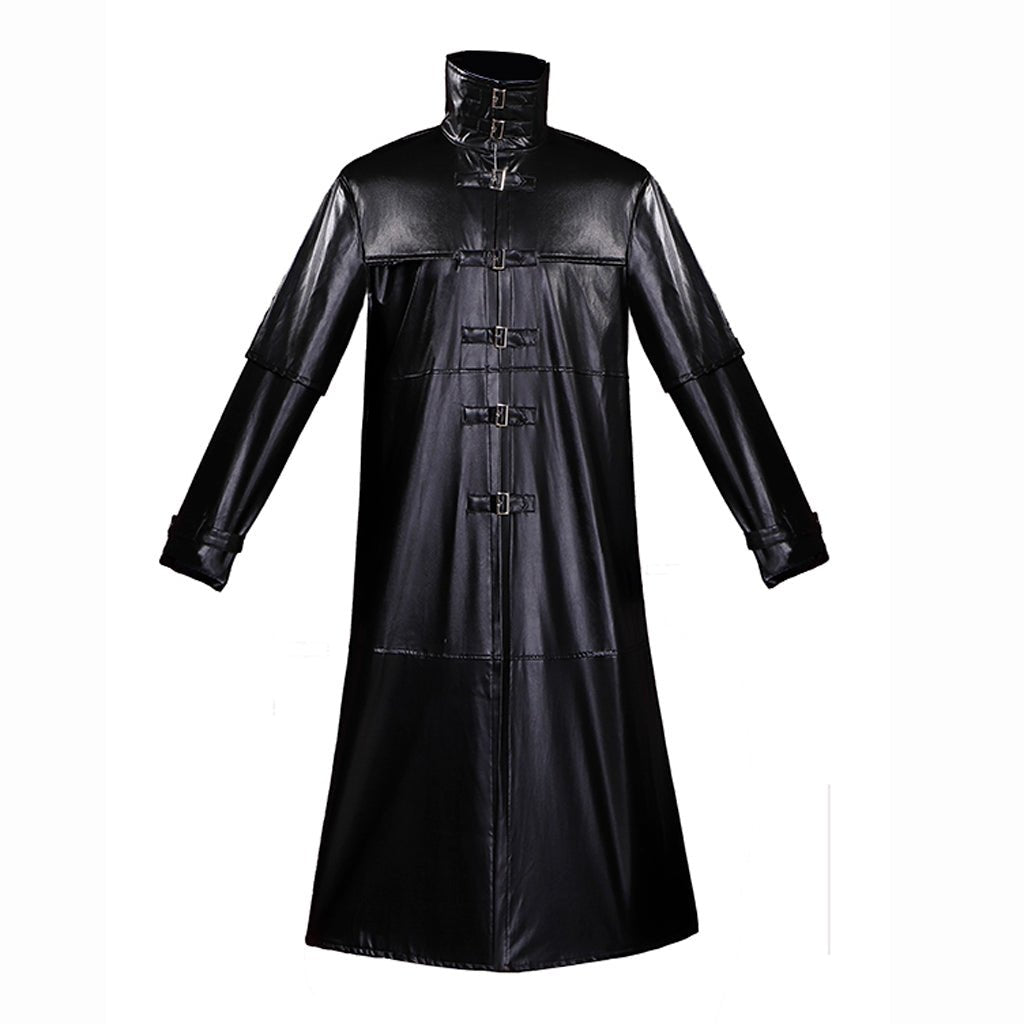 Medieval Gothic Plague Doctor Costume - Steampunk Vampire Horror PU Leather Jacket-Astricos