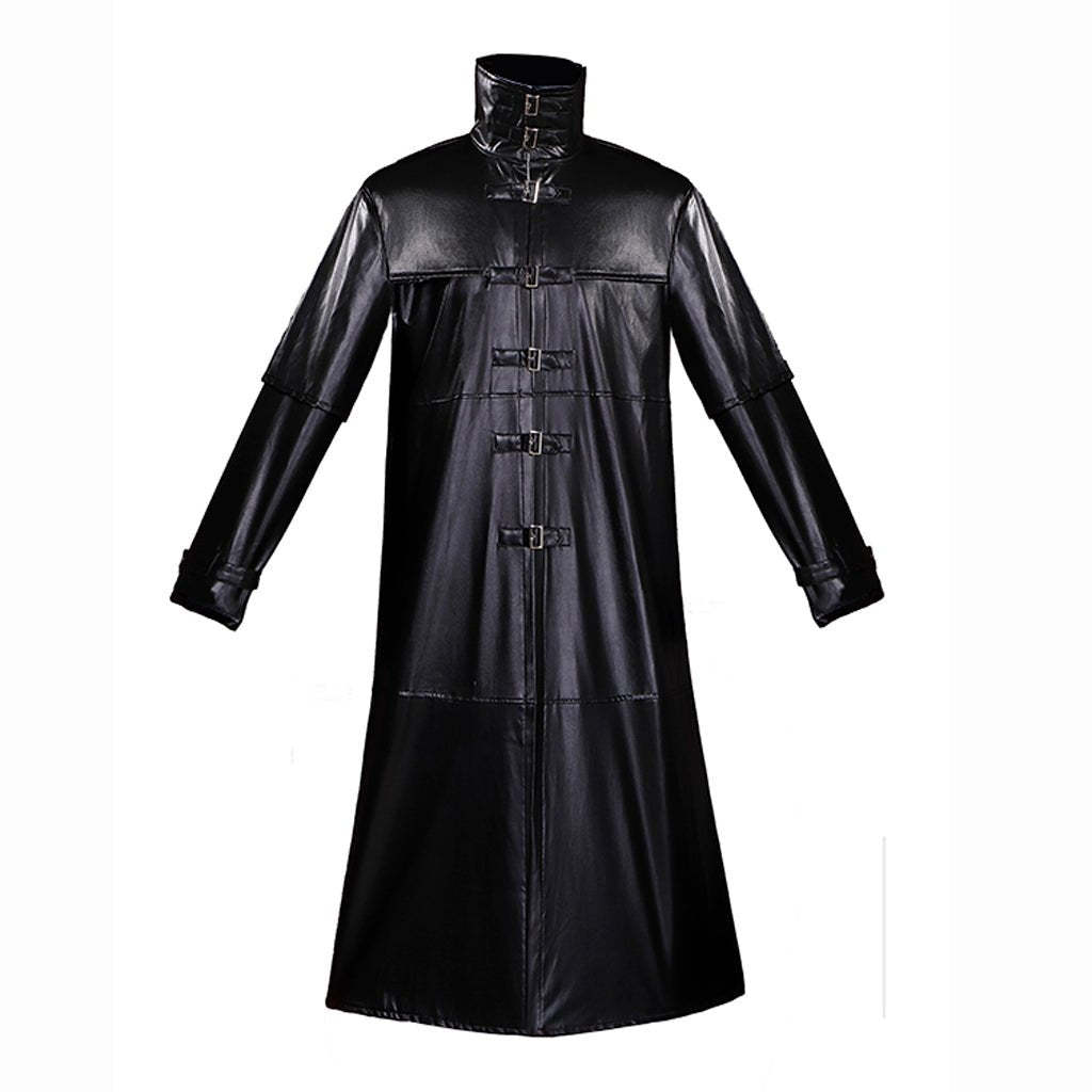 Medieval Gothic Plague Doctor Costume - Steampunk Vampire Horror PU Leather Jacket-Astricos