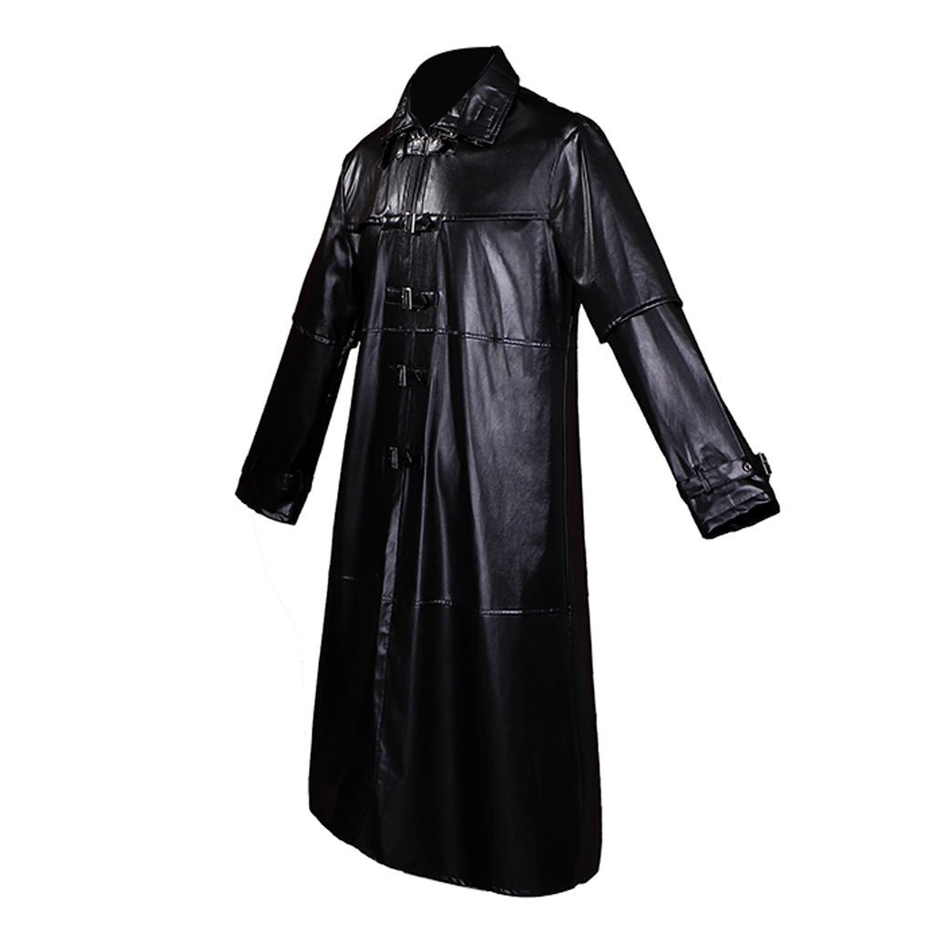 Medieval Gothic Plague Doctor Costume - Steampunk Vampire Horror PU Leather Jacket-Astricos