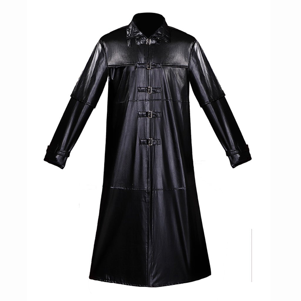 Medieval Gothic Plague Doctor Costume - Steampunk Vampire Horror PU Leather Jacket-Astricos