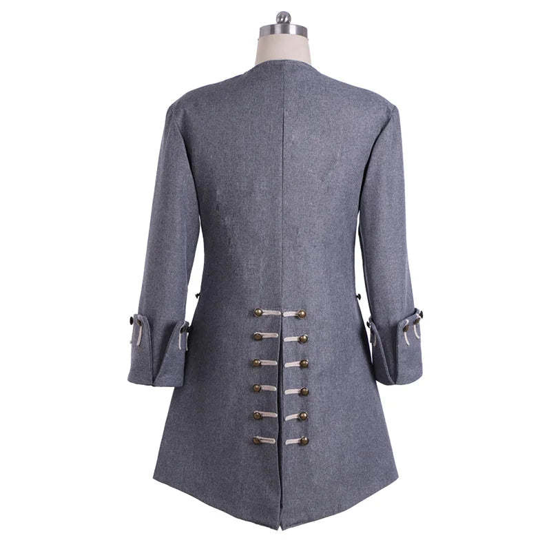 Medieval Men’s British Gothic Gentleman Punk Costume Jacket for Halloween & Carnival-Astricos