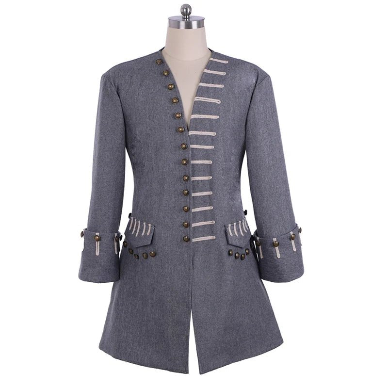 Medieval Men’s British Gothic Gentleman Punk Costume Jacket for Halloween & Carnival-Astricos