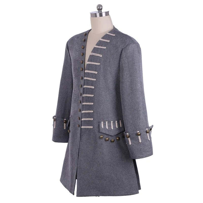 Medieval Men’s British Gothic Gentleman Punk Costume Jacket for Halloween & Carnival-Astricos
