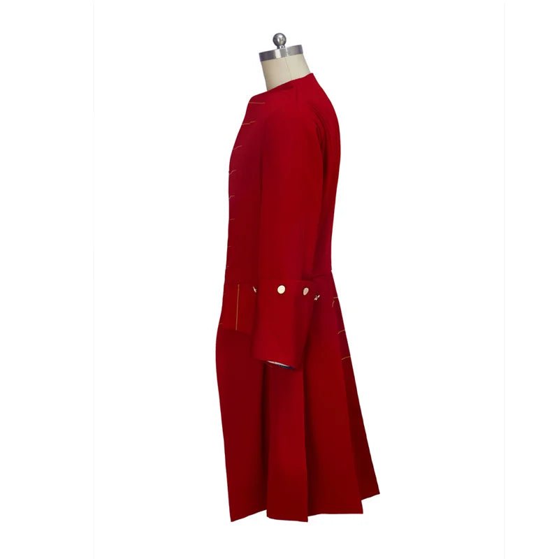 Slim Medieval Men's Red Tuxedo Jacket - Noble Regency Cosplay Costume-Astricos