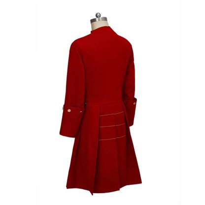 Slim Medieval Men's Red Tuxedo Jacket - Noble Regency Cosplay Costume-Astricos