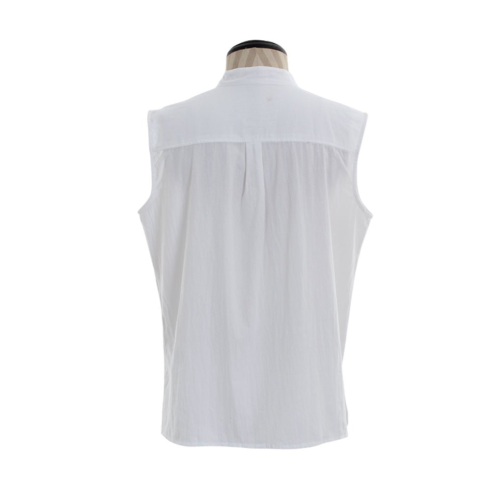 Medieval Men’s Victorian Vest Shirt - Sleeveless Pure Color Collar Straps for Summer | Astrico-Astricos