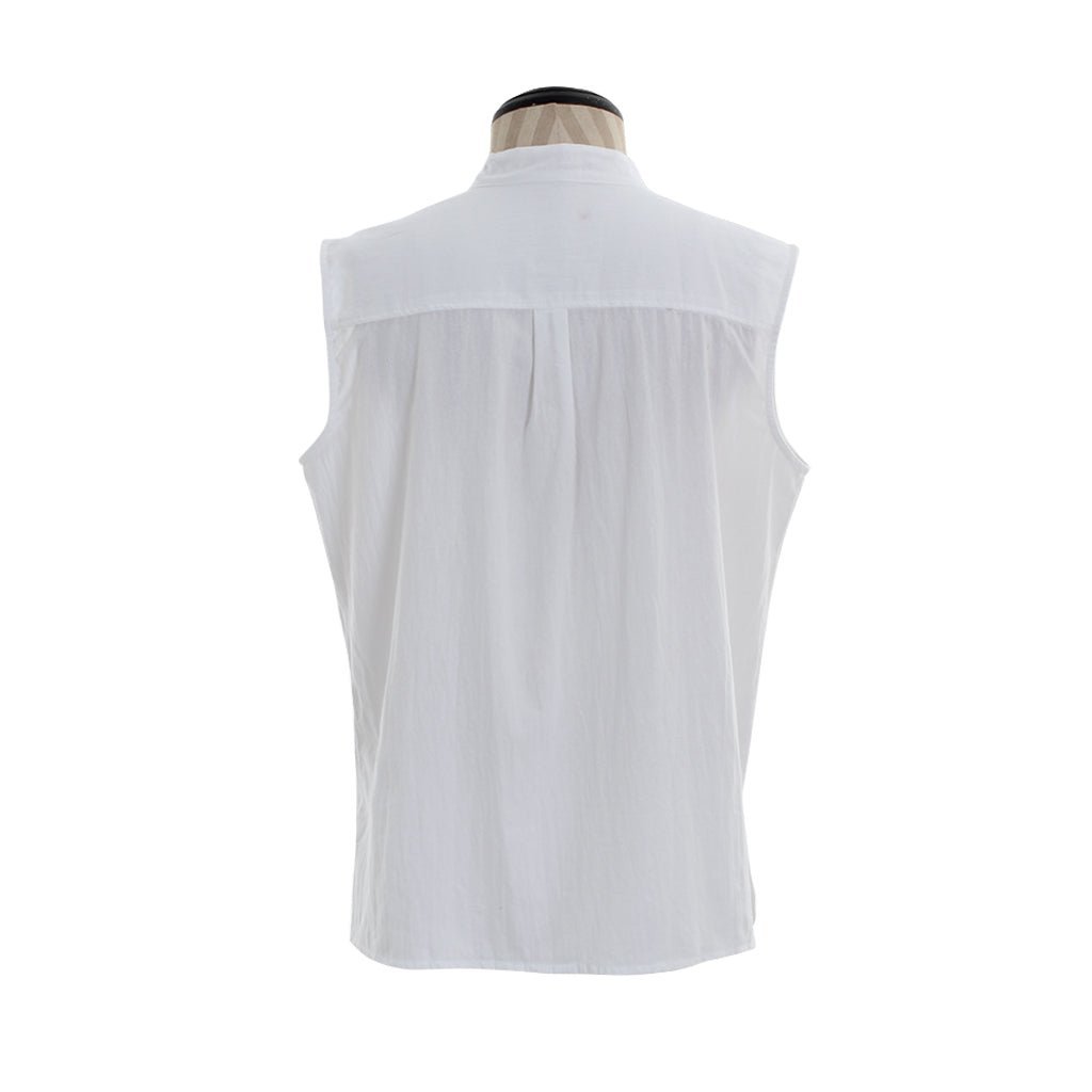 Medieval Men’s Victorian Vest Shirt - Sleeveless Pure Color Collar Straps for Summer | Astrico-Astricos