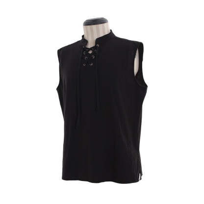 Medieval Men’s Victorian Vest Shirt - Sleeveless Pure Color Collar Straps for Summer | Astrico-Astricos