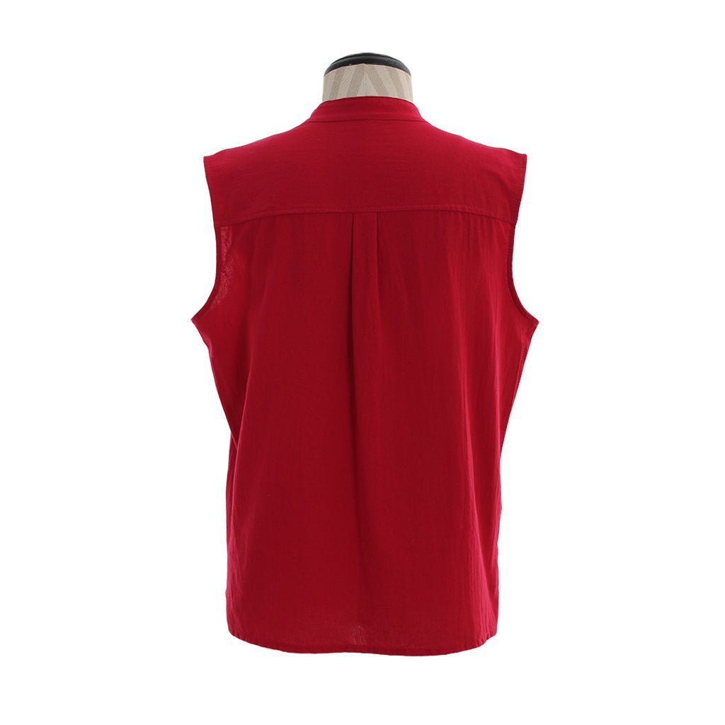 Medieval Men’s Victorian Vest Shirt - Sleeveless Pure Color Collar Straps for Summer | Astrico-Astricos