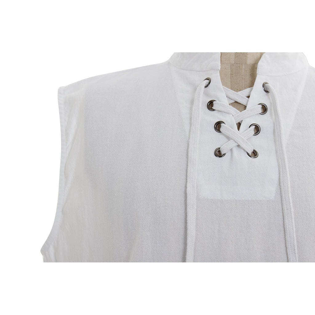 Medieval Men’s Victorian Vest Shirt - Sleeveless Pure Color Collar Straps for Summer | Astrico-Astricos