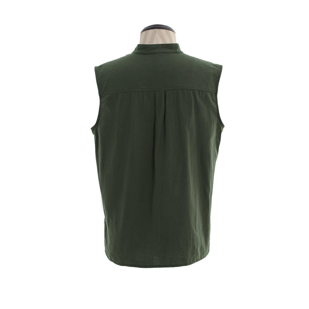 Medieval Men’s Victorian Vest Shirt - Sleeveless Pure Color Collar Straps for Summer | Astrico-Astricos