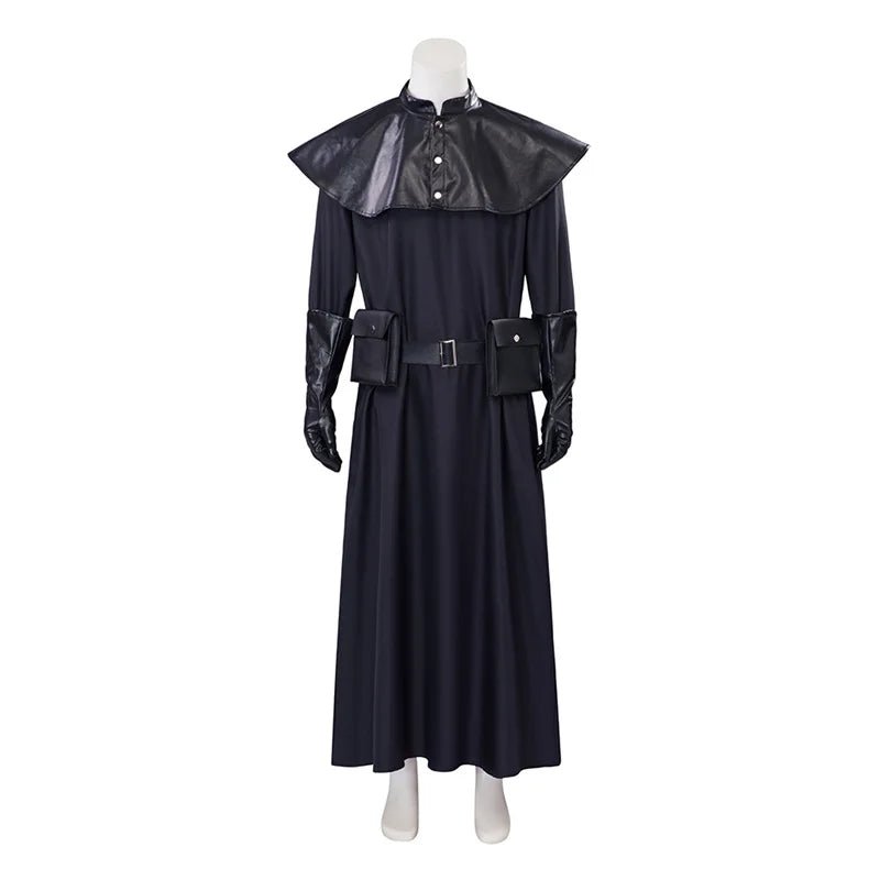 Medieval Plague Doctor Costume - Black Long Coat Halloween & Cosplay Outfit for Men-Astricos