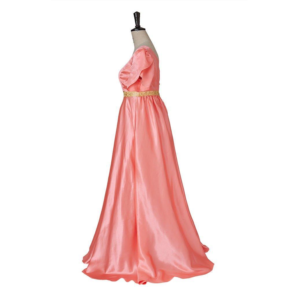 Bridgerton Cosplay Costume - Medieval Traditional Empire Gown in Deep Orange-Astricos