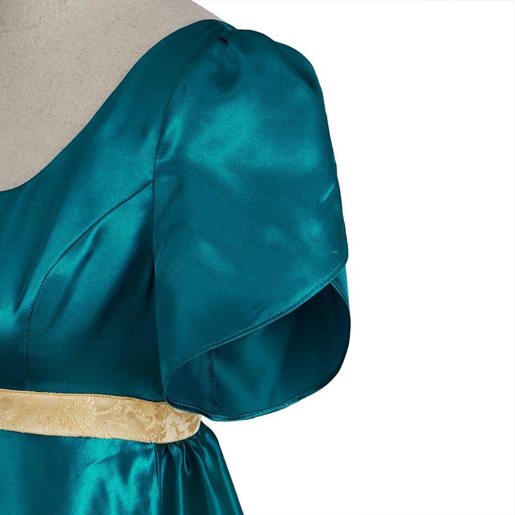 Emerald Green Medieval Empire Gown - Bridgerton Inspired Cosplay Costume-Astricos