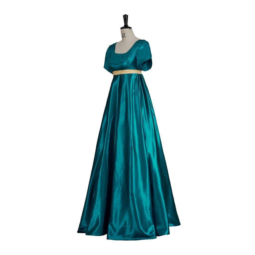 Emerald Green Medieval Empire Gown - Bridgerton Inspired Cosplay Costume-Astricos