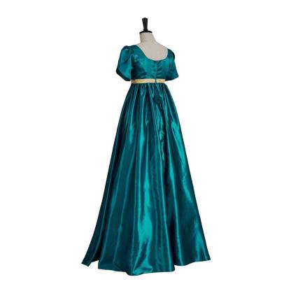 Emerald Green Medieval Empire Gown - Bridgerton Inspired Cosplay Costume-Astricos